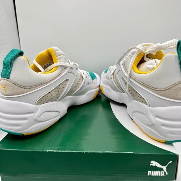 NWT Puma Blaze of Glory Retro white Sneakers Leather shoes teal accents NEW main image 6